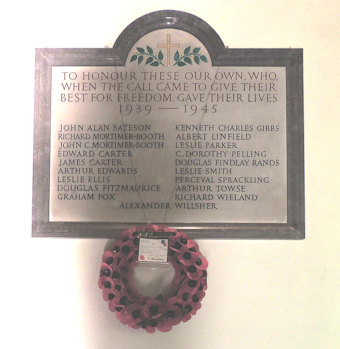 photo of 1939-45 memorial plaque